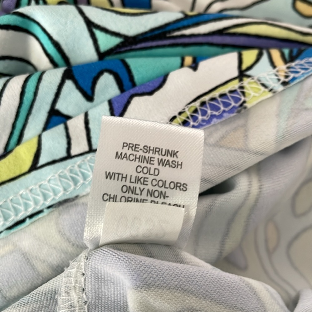 Lulu-B Blue and Yellow Geo Print 1/2 Zip Long Sleeve Pullover Top Size 1X - Picture 8 of 8